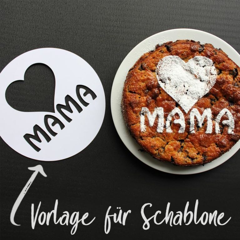Vorlage für Puderzucker-Schablone für Muttertags-Kuchen